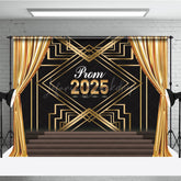 Lofaris Gatsby Gold Curtain Black Stage Graduation Backdrop